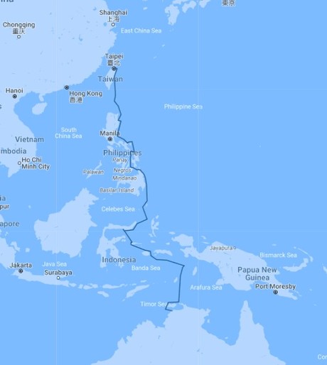Map for Asian Island Odyssey: Cruising the Remote Islands of the Philippines & Indonesia, Taipei to Darwin