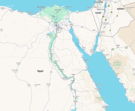 Map for 14 Nights Egypt River Cruise - From Cairo to Aswan