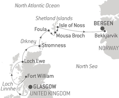 Map for From the Atlantic to the North Sea, Heritage and Landscapes Luxury Cruise