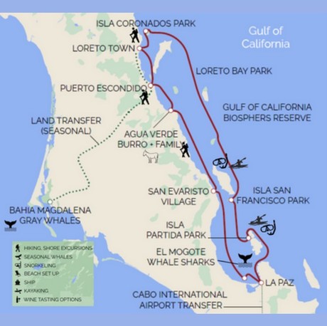Map for Baja California's Whales & Sealife - 7 Night Cruise