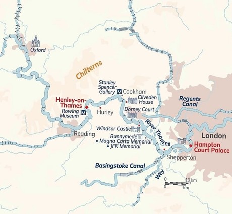 Map for Classic River Cruise – England - The River Thames