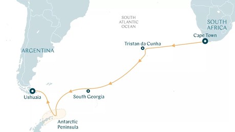 Map for Africa to America - Antarctic Epic Expedition From Cape Town to Ushuaia