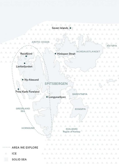 Map for Frozen Svalbard Photography Expedition - Explore the Arctic Early in the Season
