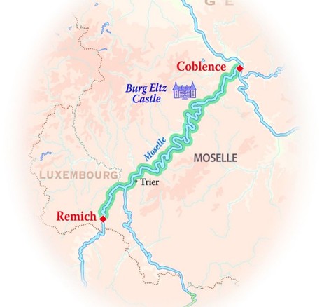 Map for Classic River Cruise – Germany & Luxembourg