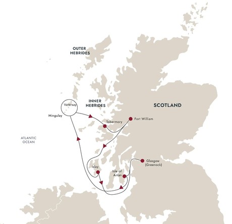 Map for The Scottish Isles – Highlights of the Hebrides