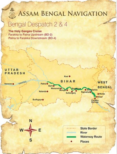 Map for The Holy Ganges - India River Cruise