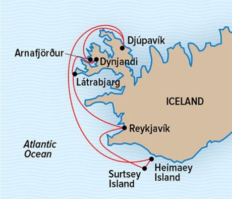 Map for Wild Iceland Escape Cruise