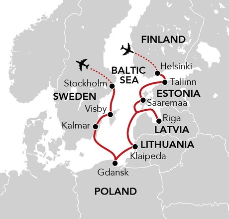Map for Islands & Cities of the Baltic - 9 Days From Helsinki to Stockholm
