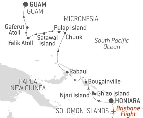 Map for Magical Encounters in the Solomon Islands & Micronesia