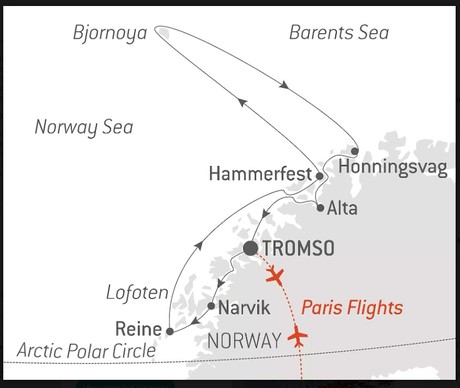 Map for Nordic Discoveries & Traditions - Norway Luxury Cruise