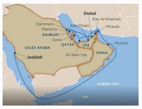 Map for Star Collector: Persian Gulf & Arabian Seas Cruise