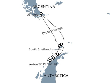 Map for Prime Season Antarctica - Southern Summer Expedition