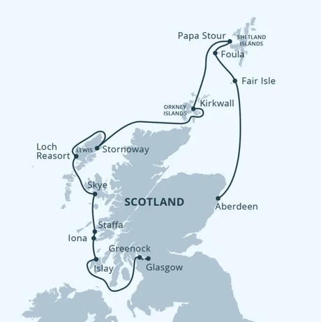 Map for Scotland Slowly - 11 Day Adventure Cruise