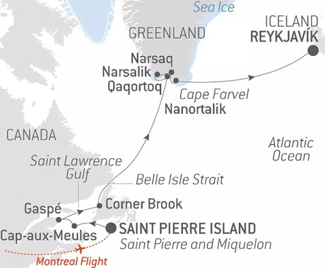 Map for From the St Lawrence to Greenland, the Last Moments of Winter