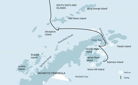 Map for Weddell Sea - In Search of the Emperor Penguin incl. Helicopters