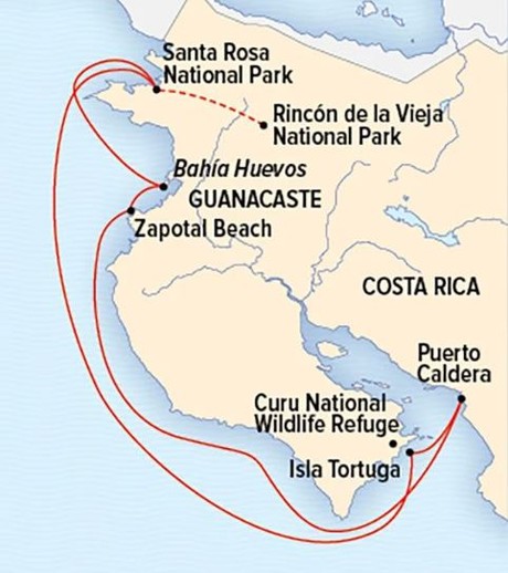 Map for Wild Costa Rica Escape: Exploring Guanacaste’s Natural Wonders