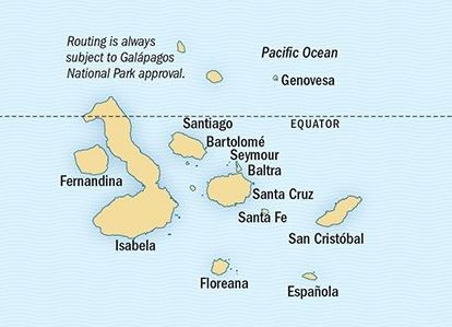 Map for Wild Galápagos Escape 7 Day Adventure