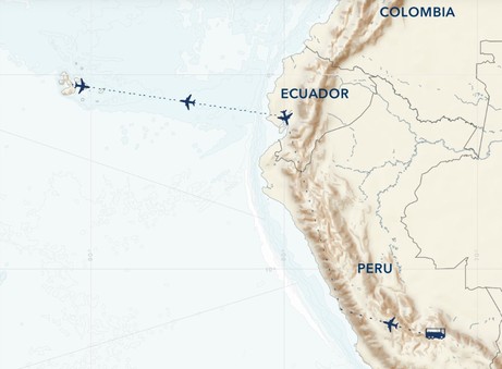 Map for Galápagos by Catamaran + Machu Picchu and Peru's Land of the Inca