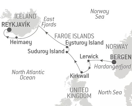 Shetlands Faroe Iceland Legends Le Champlain Ponant Map 